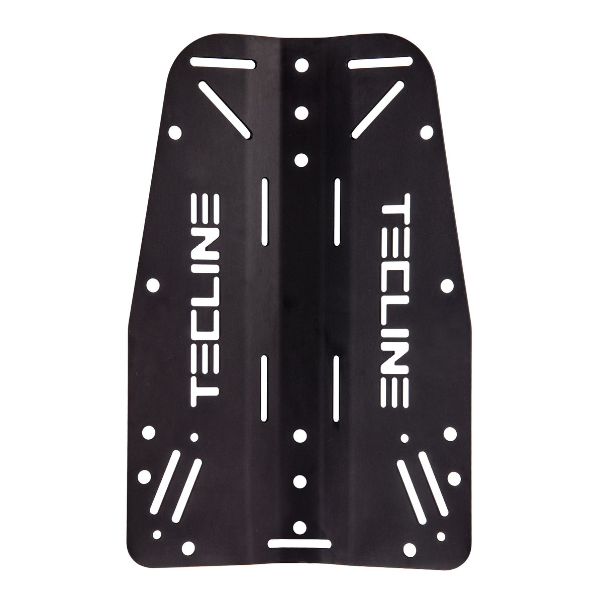 Tecline 3 mm aluminium standard backplate in silver, front view
