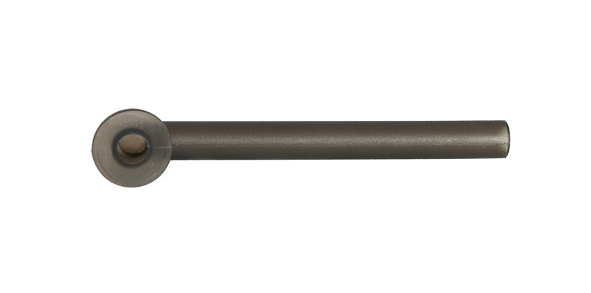 Tecline buoy inflator tube, dark plastic tube with flanged end
