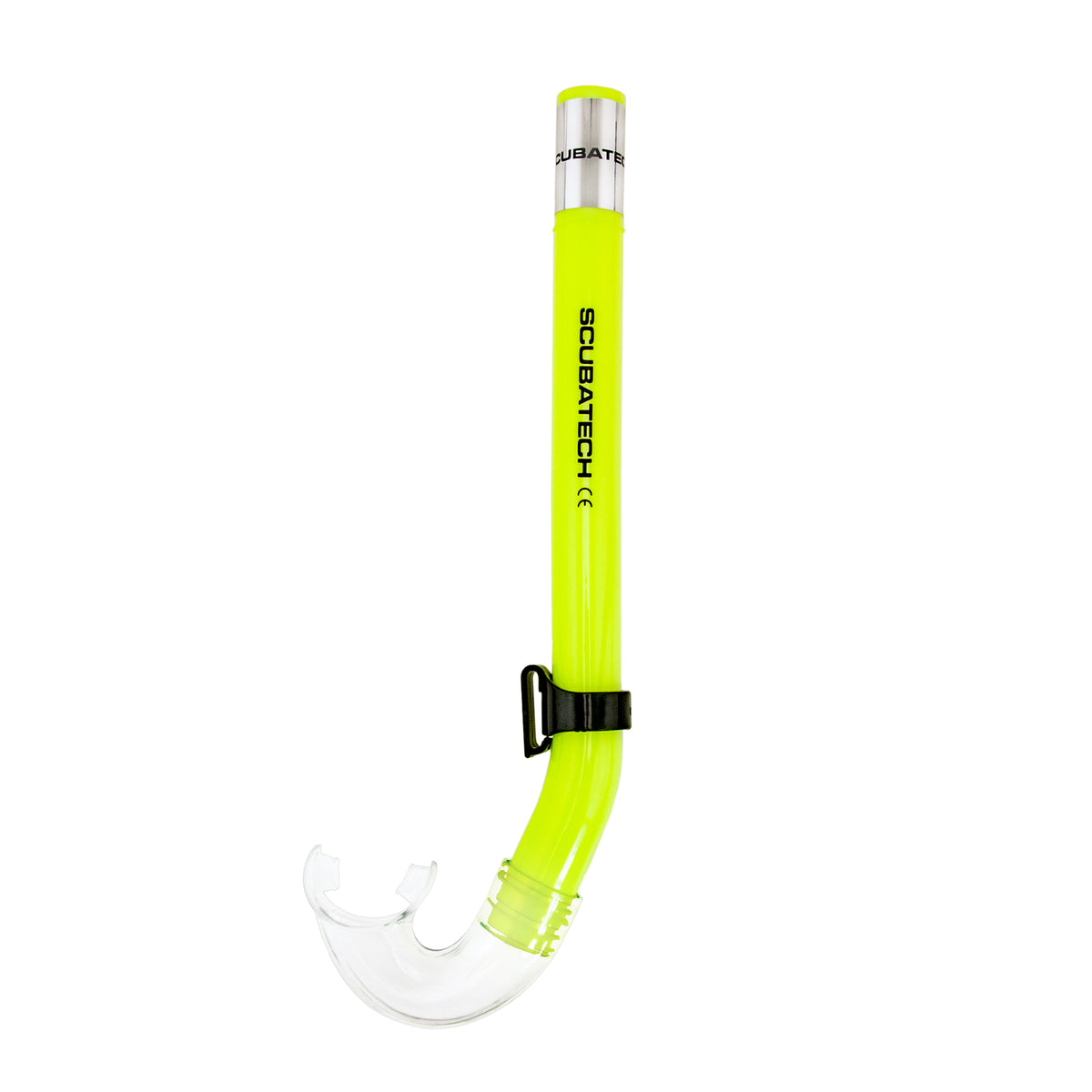 Scubatech SK 01 snorkel in black with clear mouthpiece and keeper