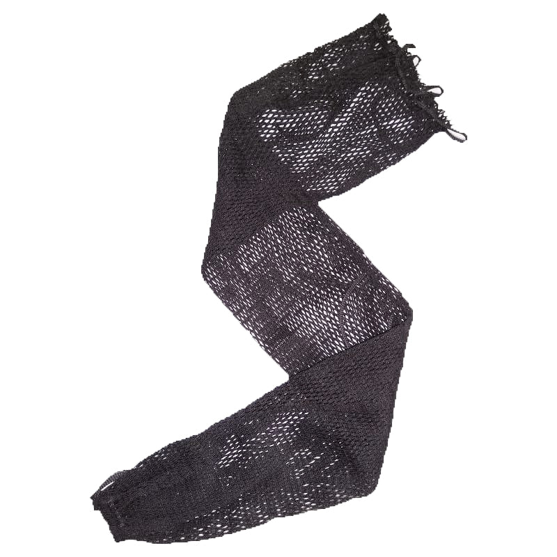 San-O-Sub black nylon cylinder net laid out, showing the open mesh weave