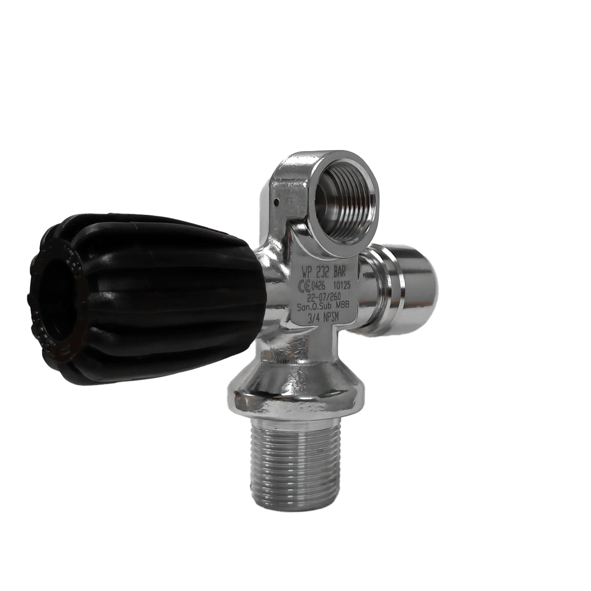 San-O-Sub 3/4 NPSM left hand modular valve from the left, handwheel side