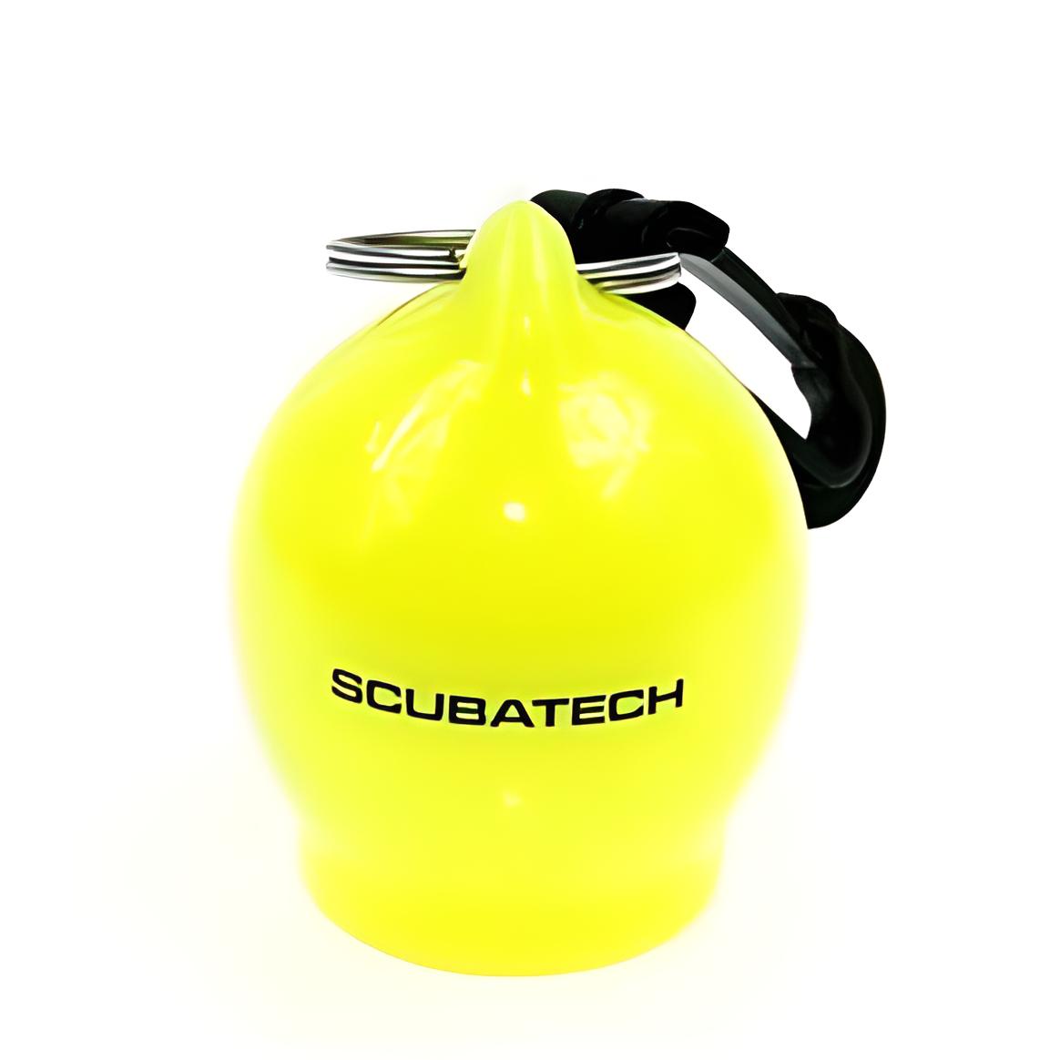 Scubatech yellow pear-shaped octopus holder with clip
