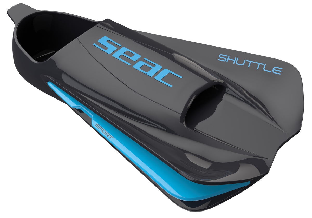 SEAC Shuttle Sport short swim fins, pair in black and blue
