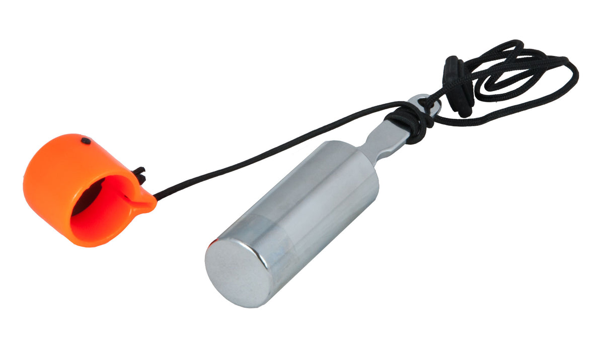 Scubatech magnetic shaker: metal rattle with orange magnetic stopper and cord