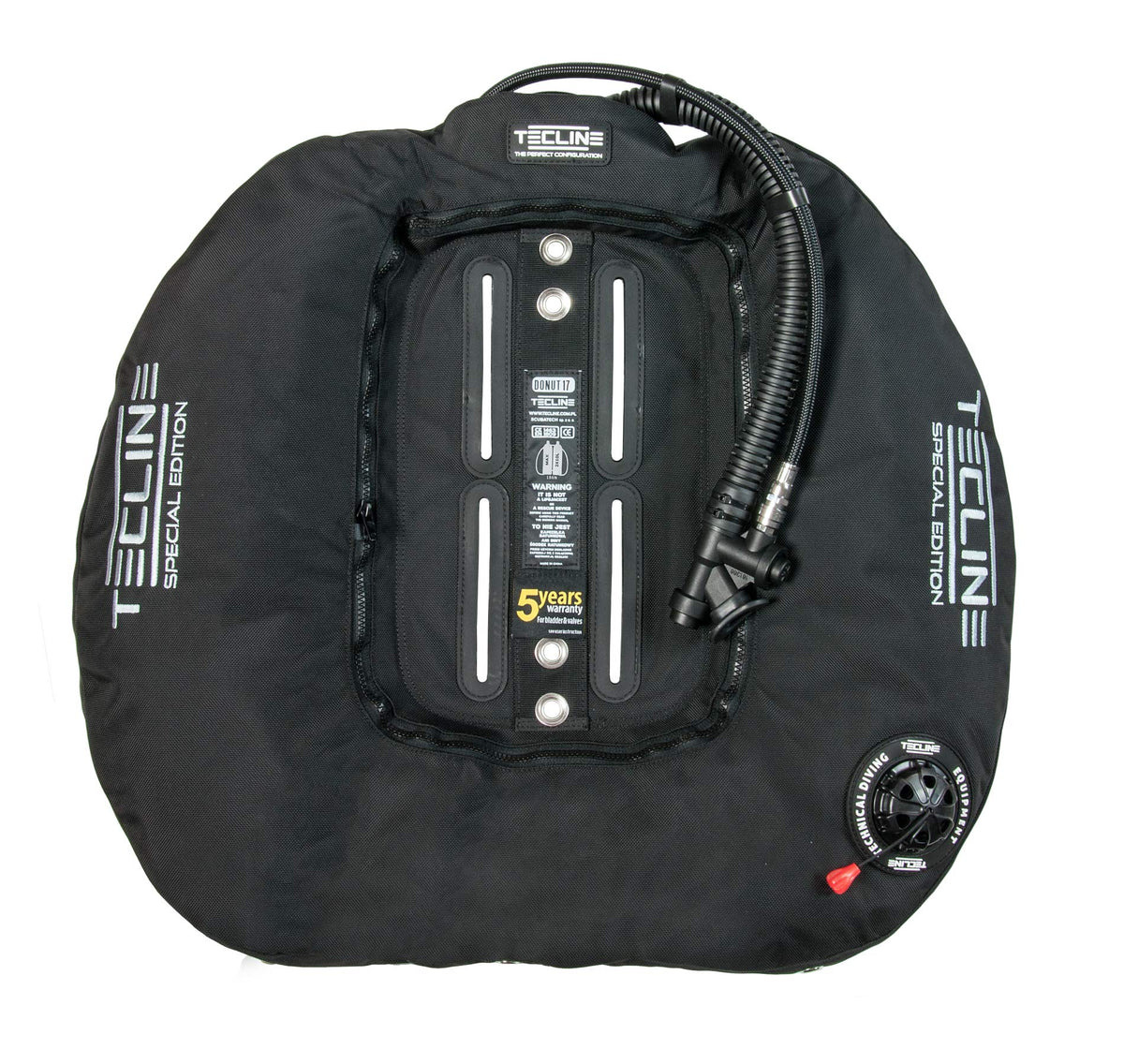 Tecline Donut 17 Special Edition twinset wing in black, front view