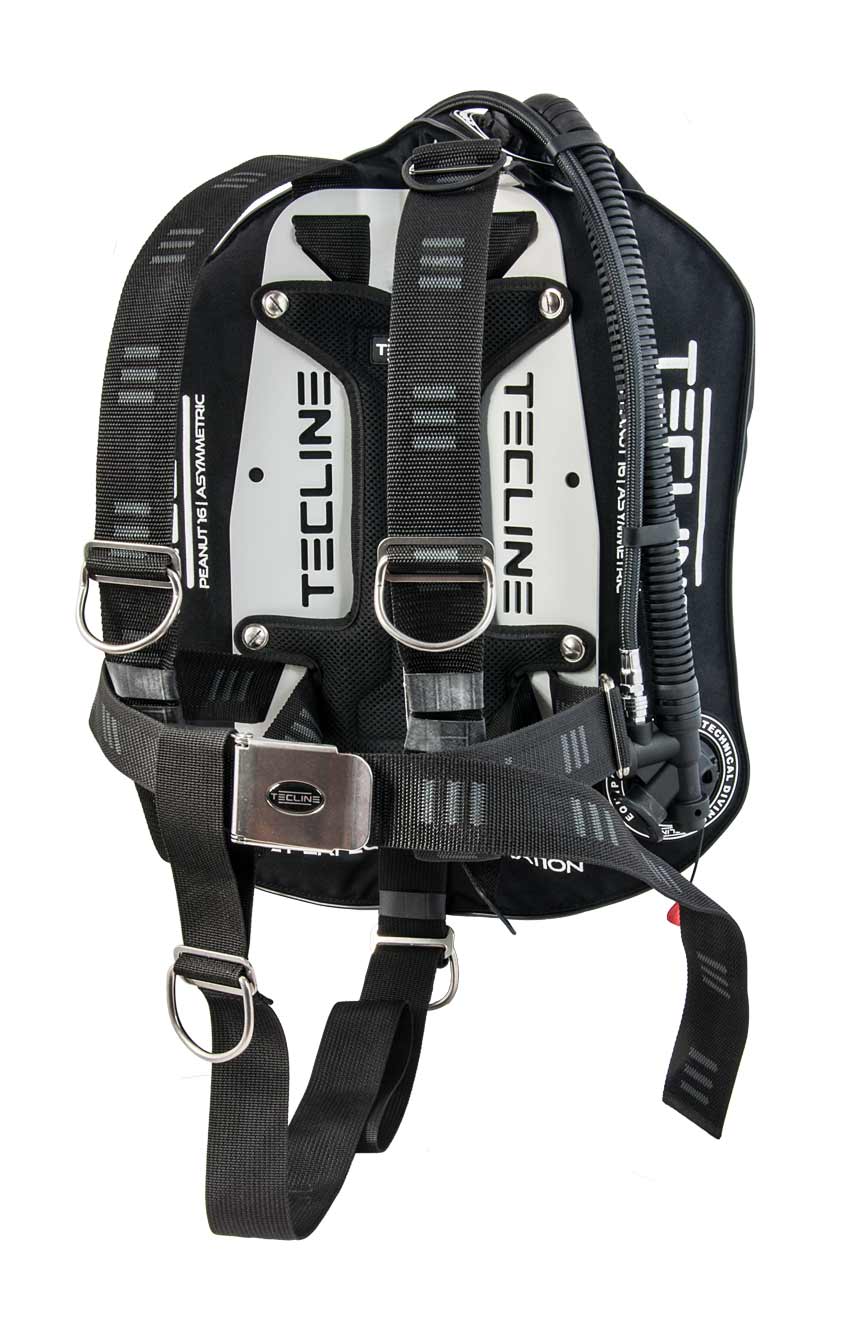 Tecline Peanut 16 Travel Set Light with standard aluminium backplate and DIR harness