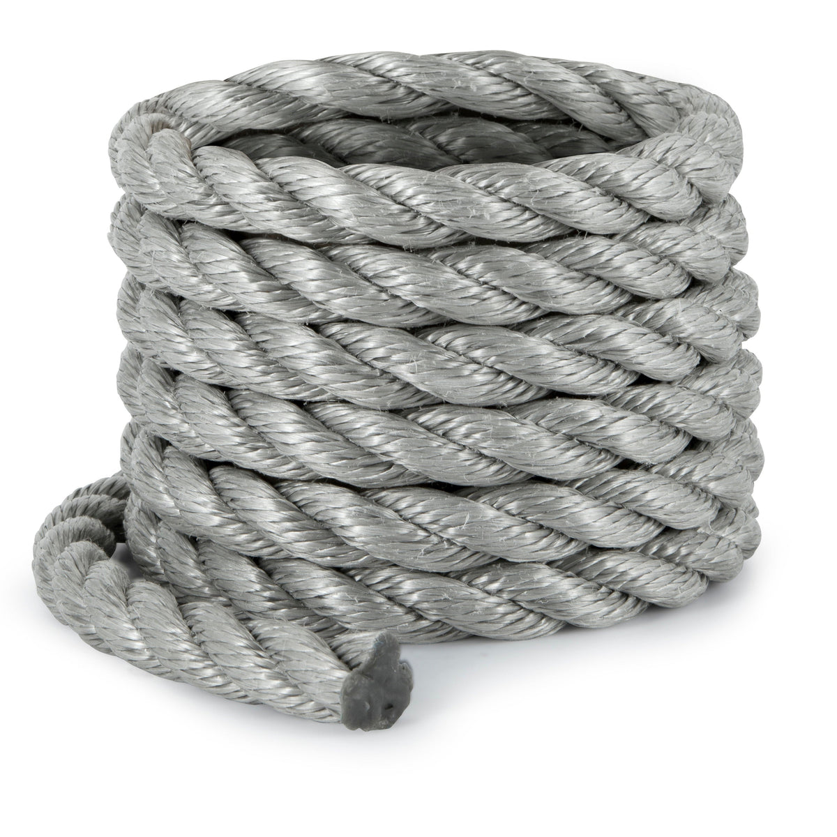 Coil of grey Southern Ropes 3-Strand Polysteel rope