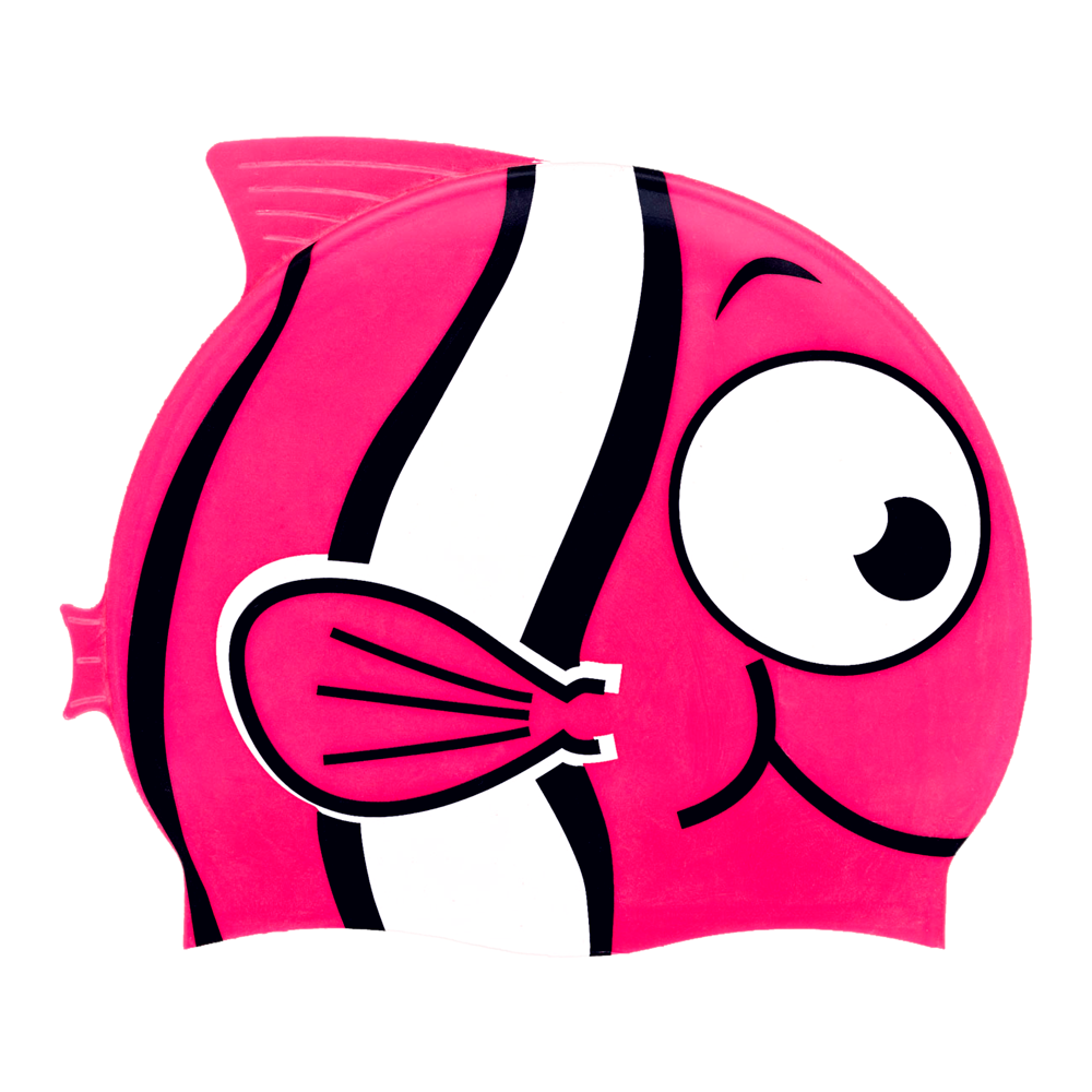 Spurt animal silicone swim cap with moulded ears and fins, Cat on Pearl White