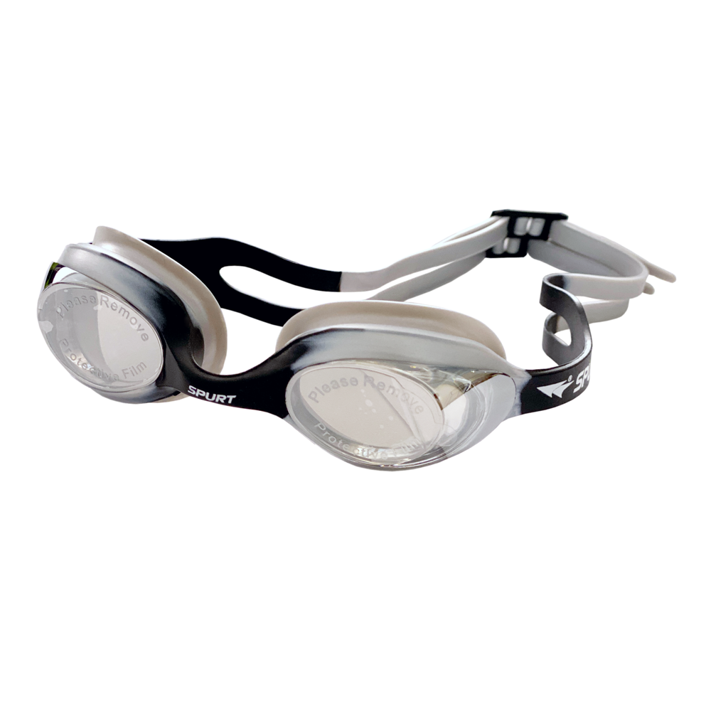 Spurt blaze junior goggles, pink and black frame with mirror silver lens