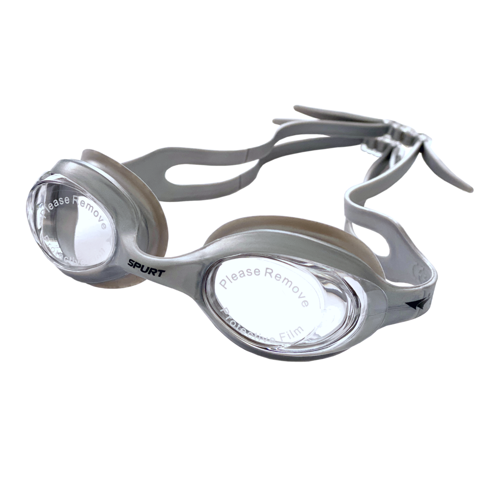 Spurt blaze junior goggles, silver frame with clear lens