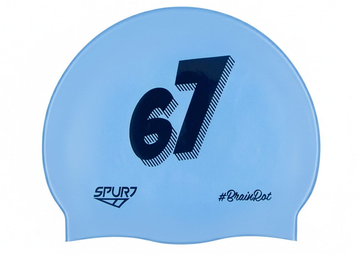 Spurt Brainrot silicone swim cap, 67 on Green