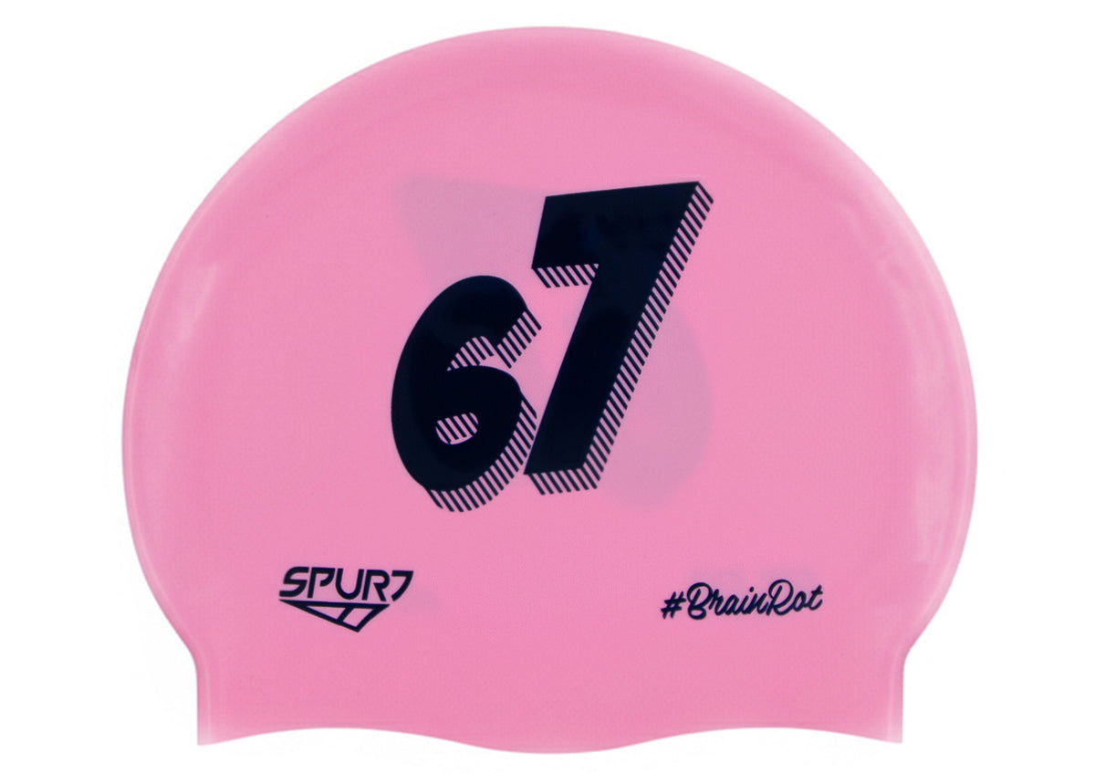 Spurt Brainrot silicone swim cap, 67 on Green