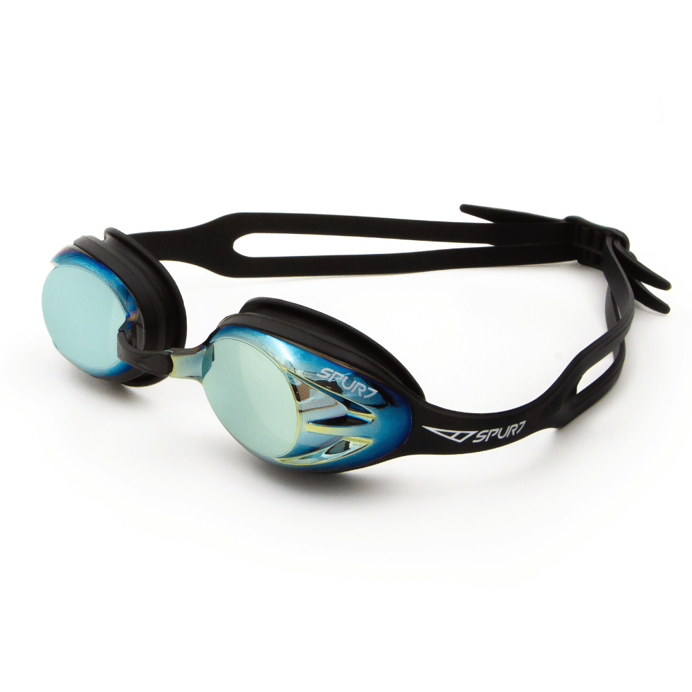 Spurt crush goggles, black frame with blue lens