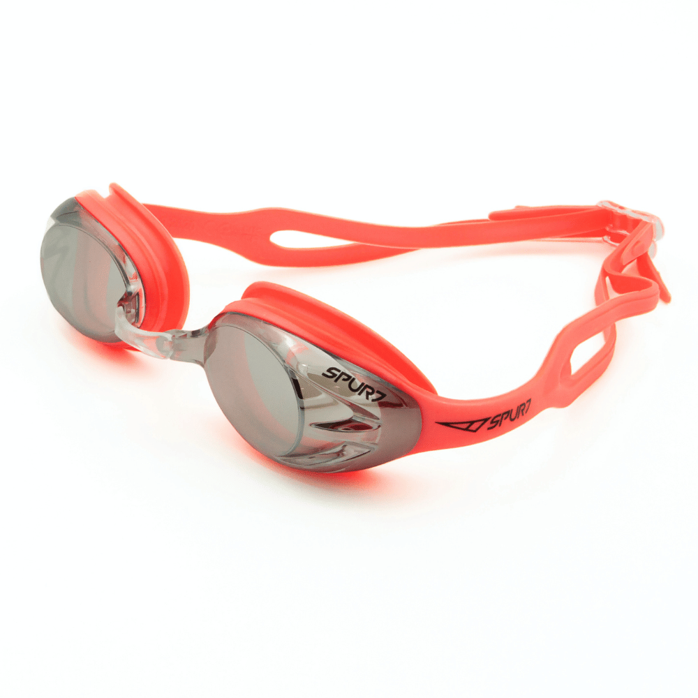 Spurt crush goggles, coral frame with mirror silver lens
