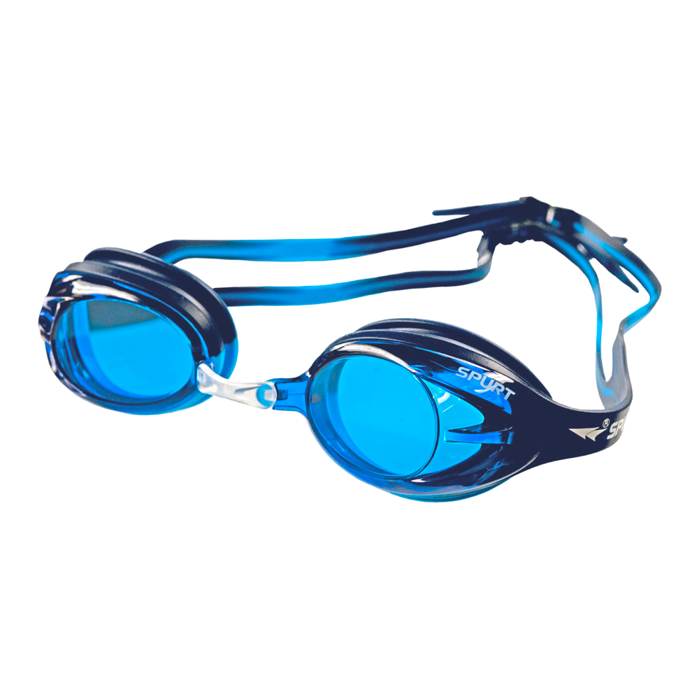 Spurt crush goggles, dark blue and light blue frame with blue lens