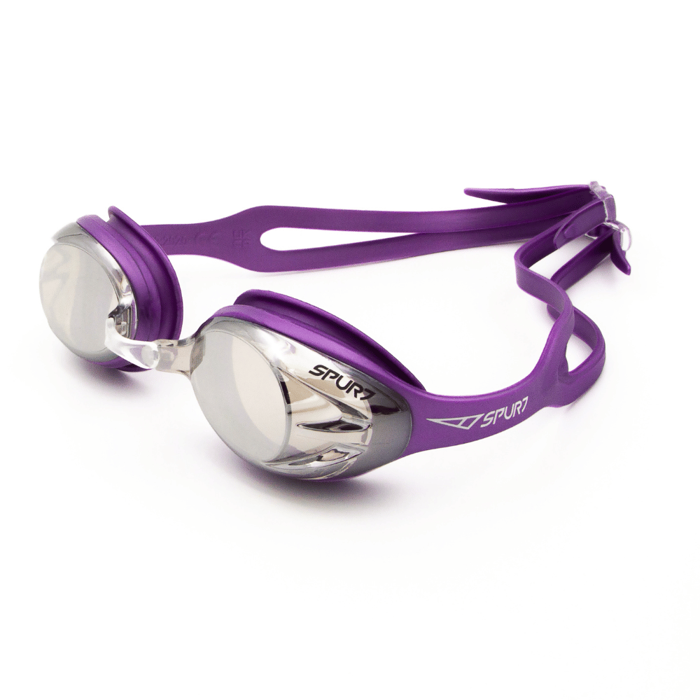 Spurt crush goggles, purple frame with mirror silver lens