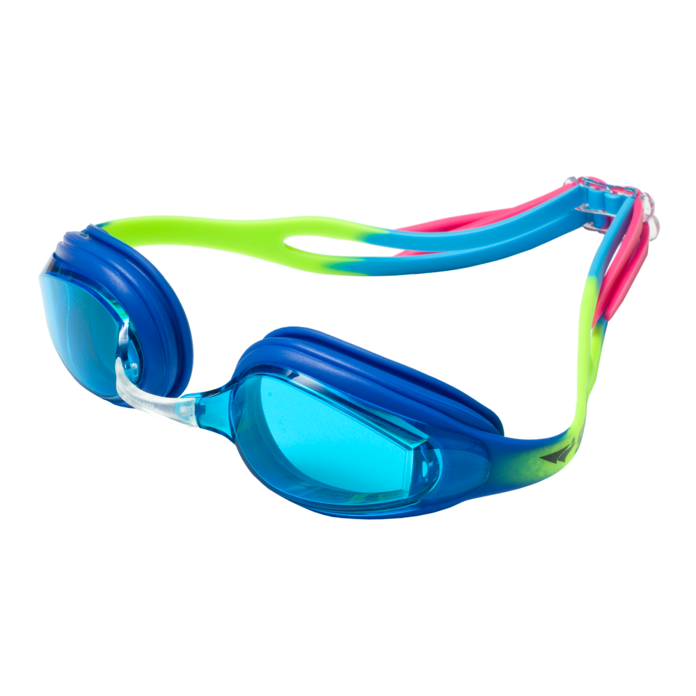 Spurt elite racer goggles, black and white frame with mirror oil-slick purple and gold lens