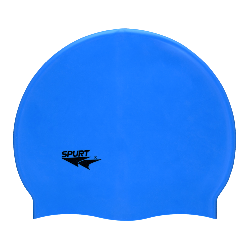 Spurt Flexi plain silicone swim cap in bright blue