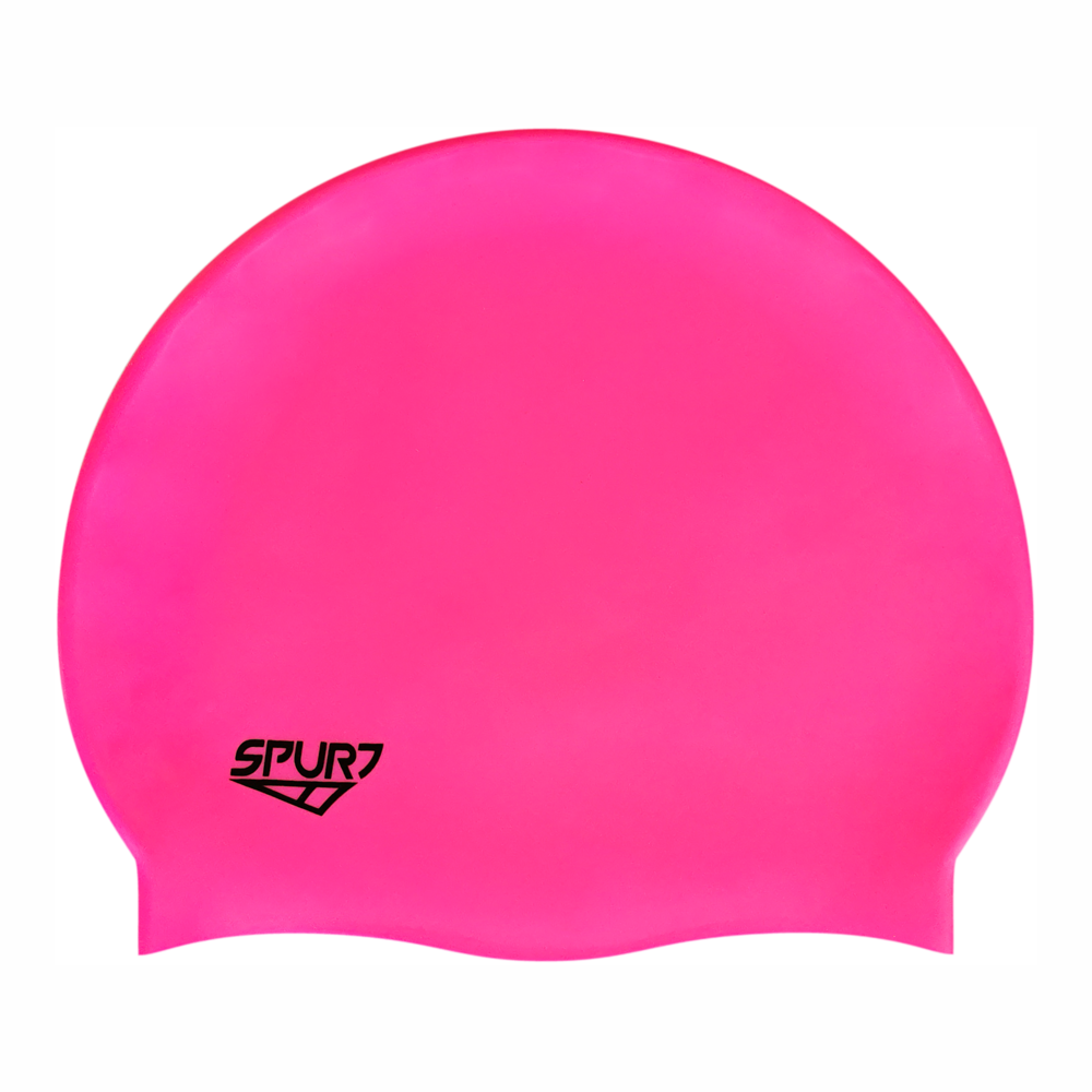 Spurt Flexi plain silicone swim cap in bright pink
