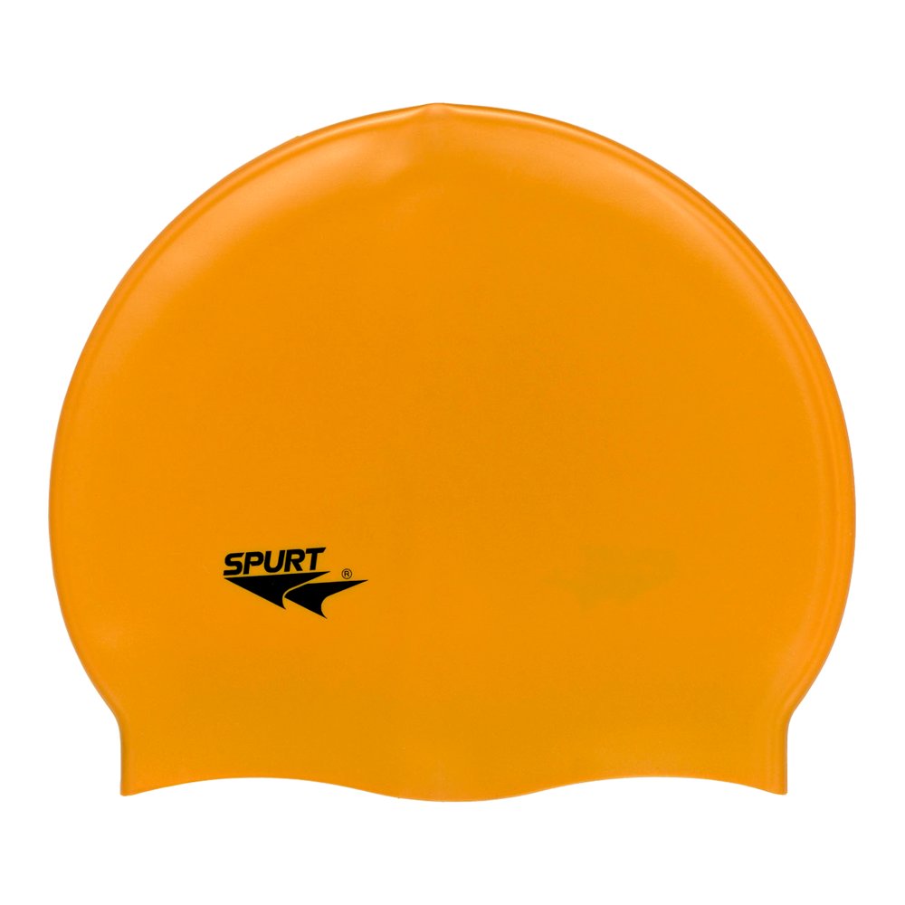 Spurt Flexi plain silicone swim cap in mustard
