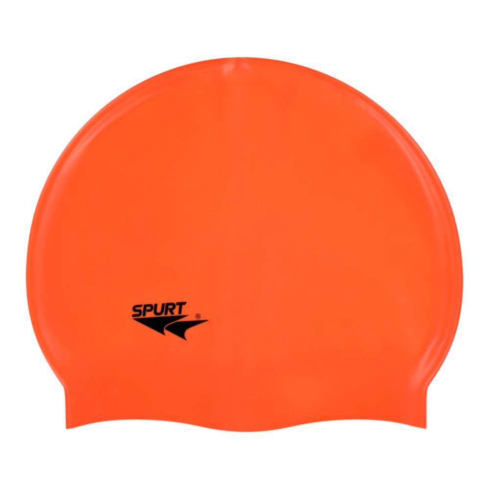 Spurt Flexi plain silicone swim cap in orange