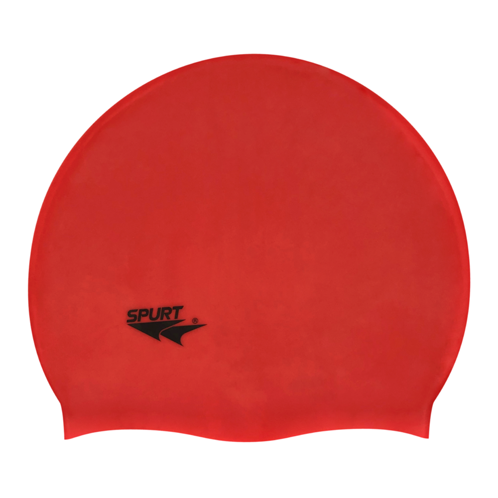 Spurt Flexi plain silicone swim cap in red
