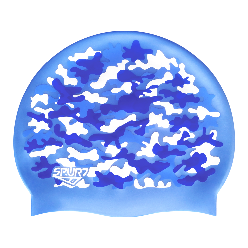 Spurt fun printed silicone swim cap, 1 Life on Midnight Navy