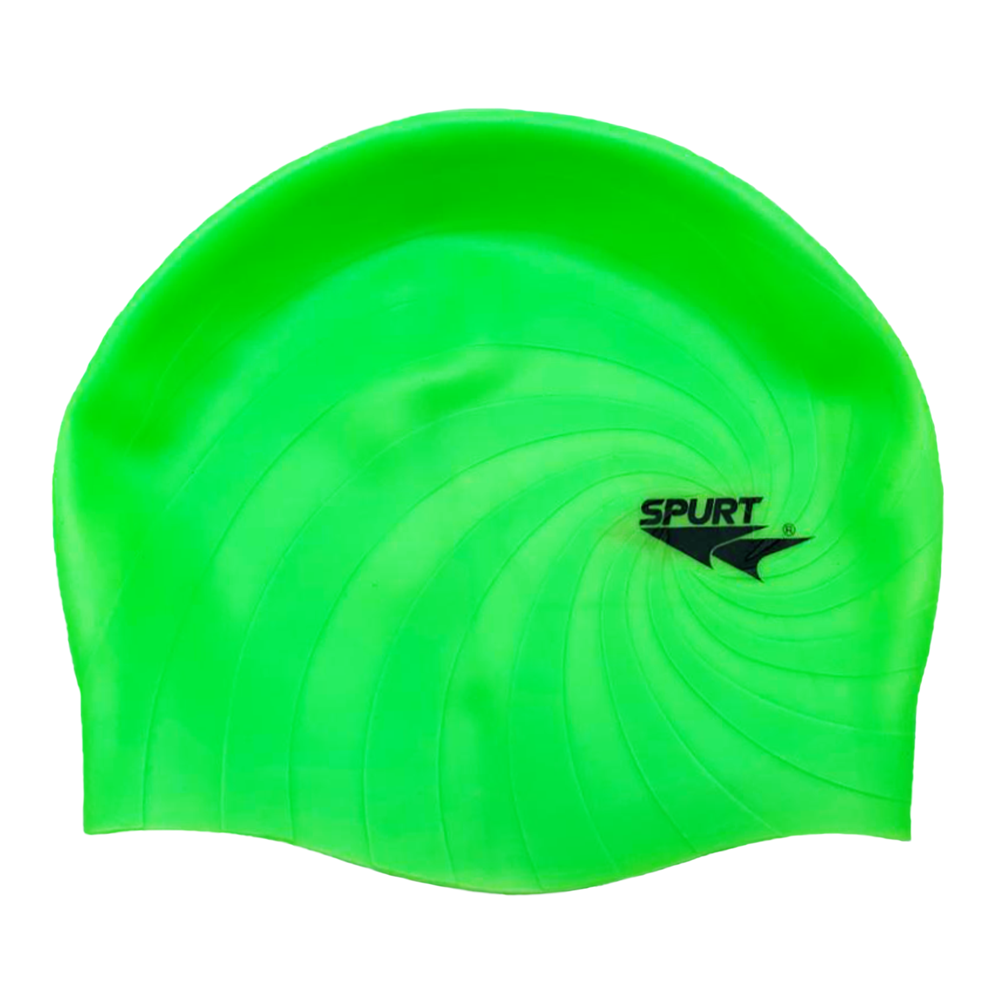 Spurt Hurricane embossed silicone swim cap in black