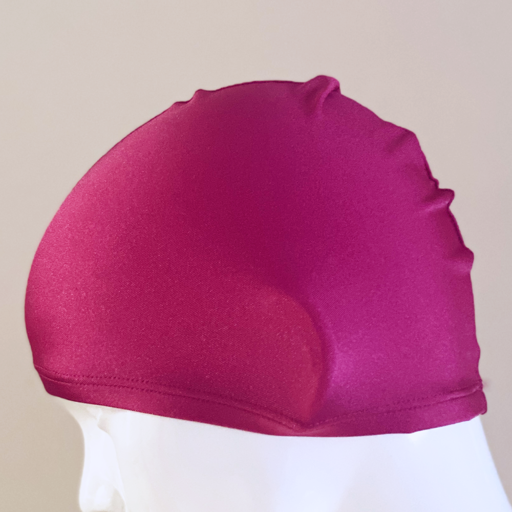 Spurt lycra swim cap in raspberry small
