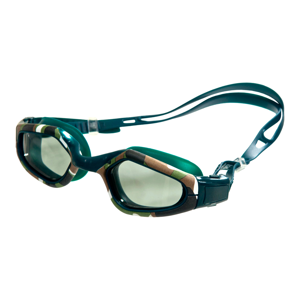 Spurt open water goggles, grey, black and opaque white frame with smoke lens