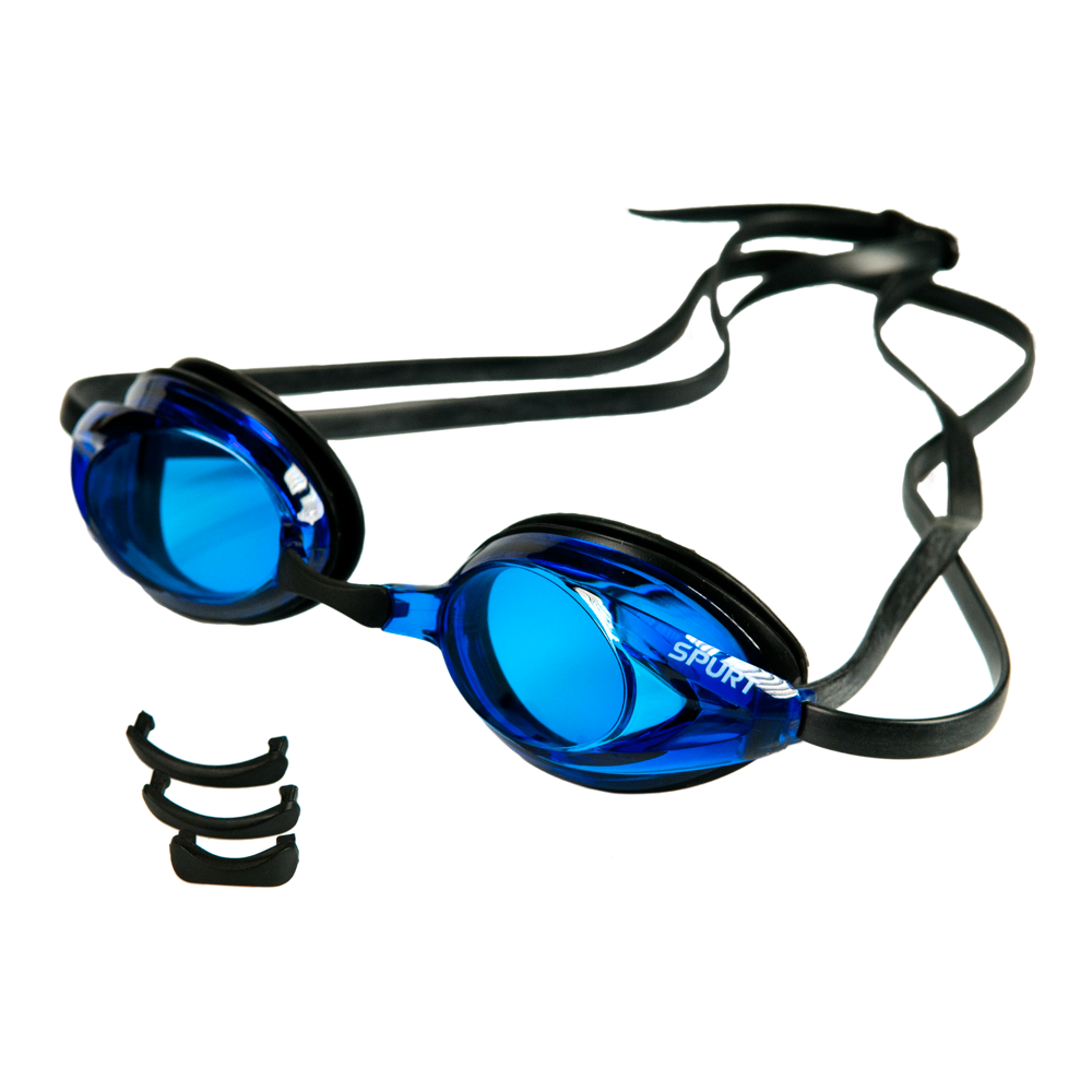 Spurt optical correction goggle, black frame with blue lens