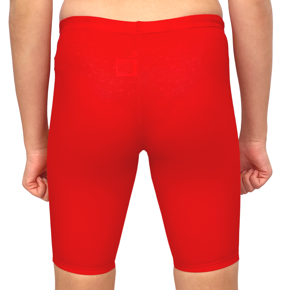 Spurt plain jammer swimsuit in red, alternate view 1