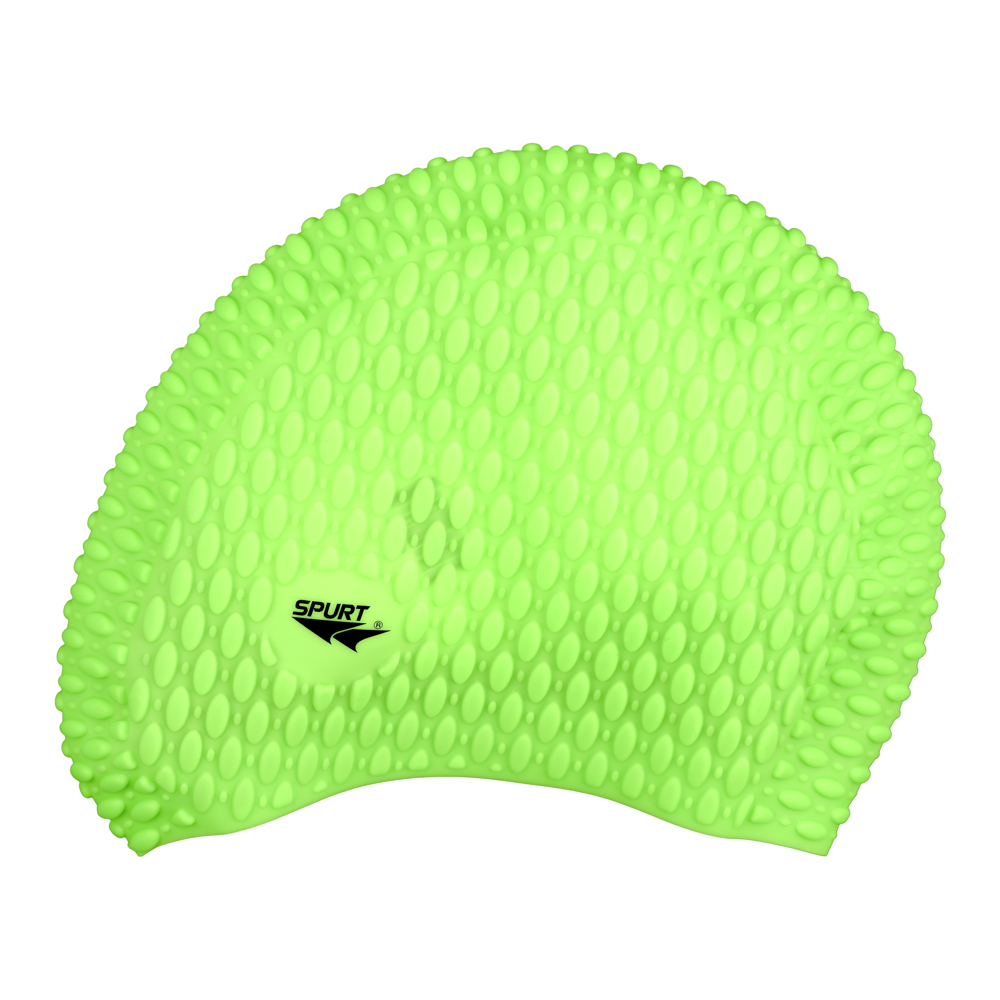 Spurt retro bubble silicone swim cap in black