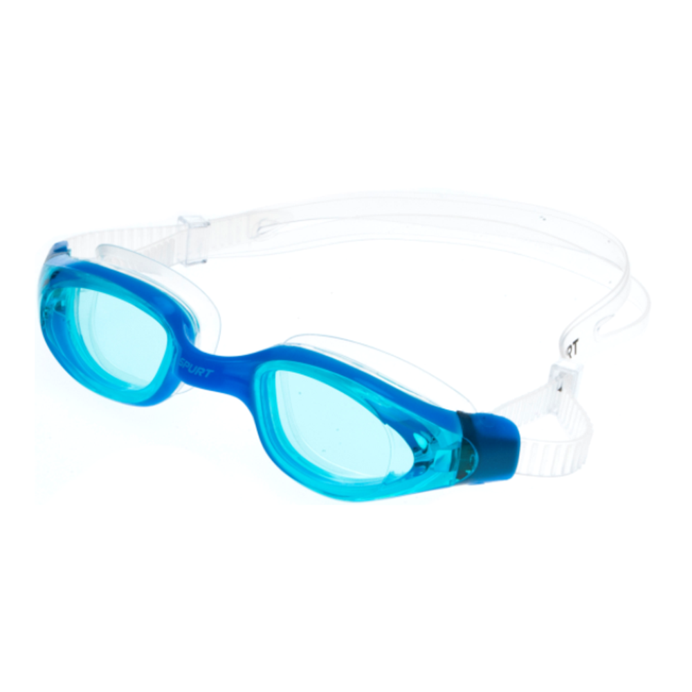 Spurt shadow goggles, opaque white frame with blue lens