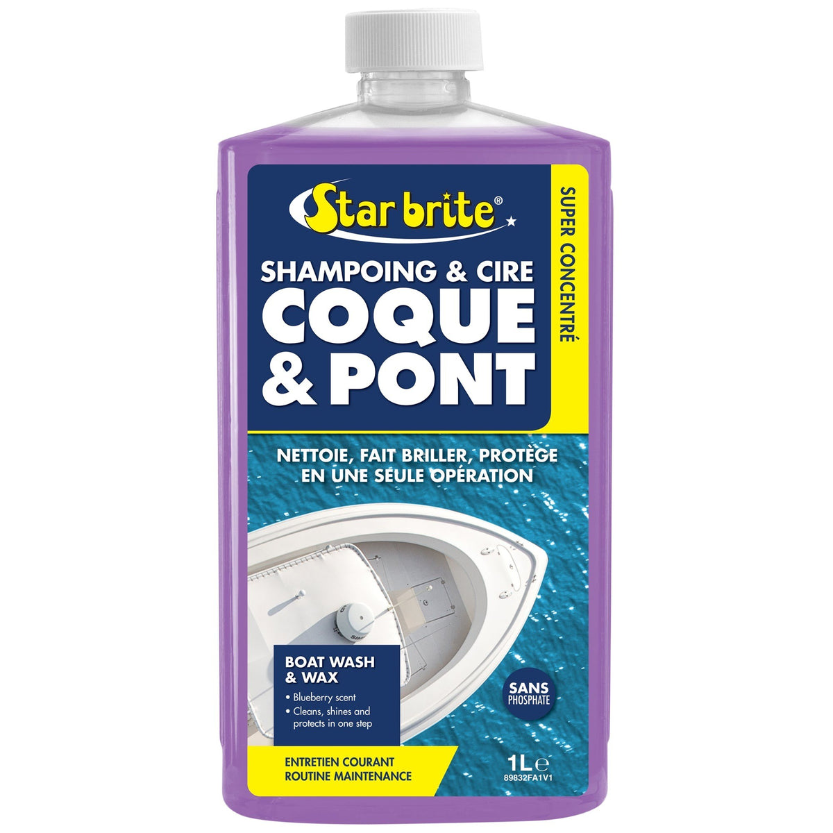 Starbrite Boat Wash and Wax Concentrate, 1 litre bottle