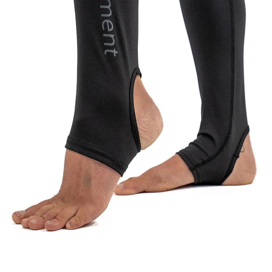 Stirrup ankle cuffs on the legs of the women's Fourth Element stinger suit