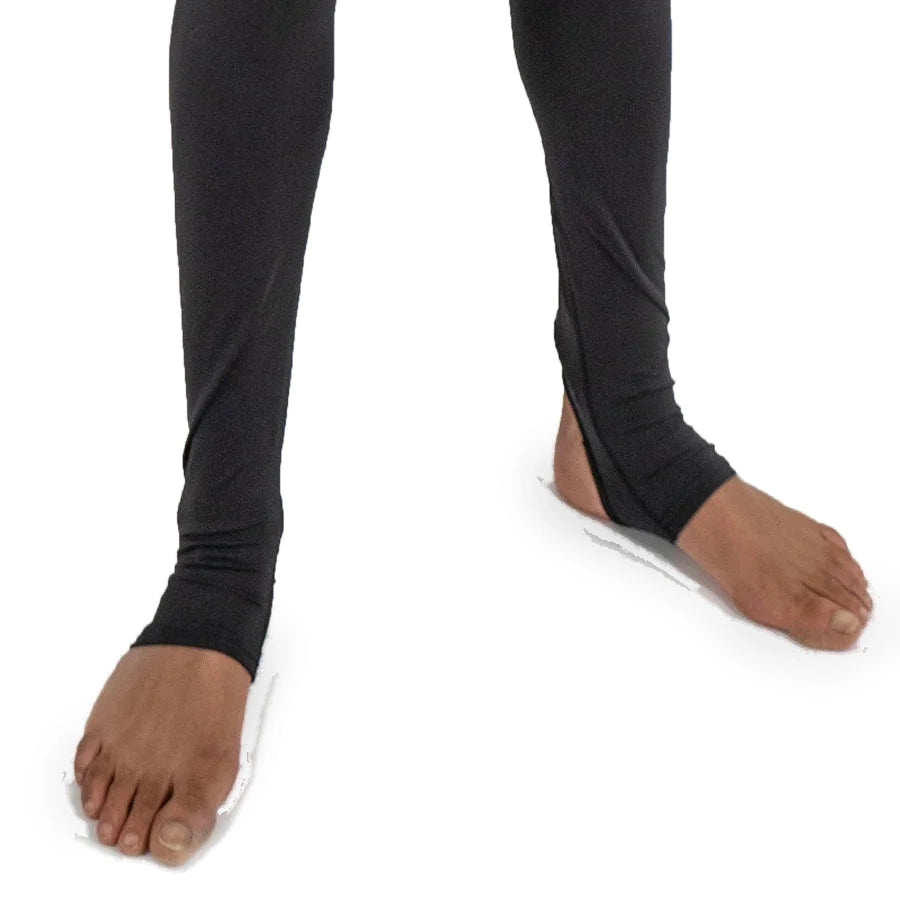 Stirrup ankle cuffs on the legs of the Fourth Element stinger suit