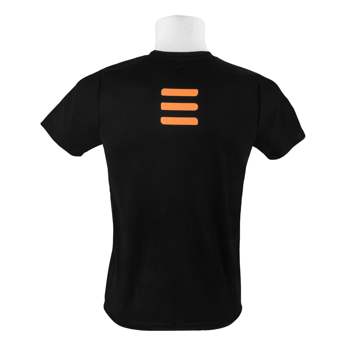 Tecline black microfibre T-shirt with the diver-mask graphic and TECLINE wordmark print