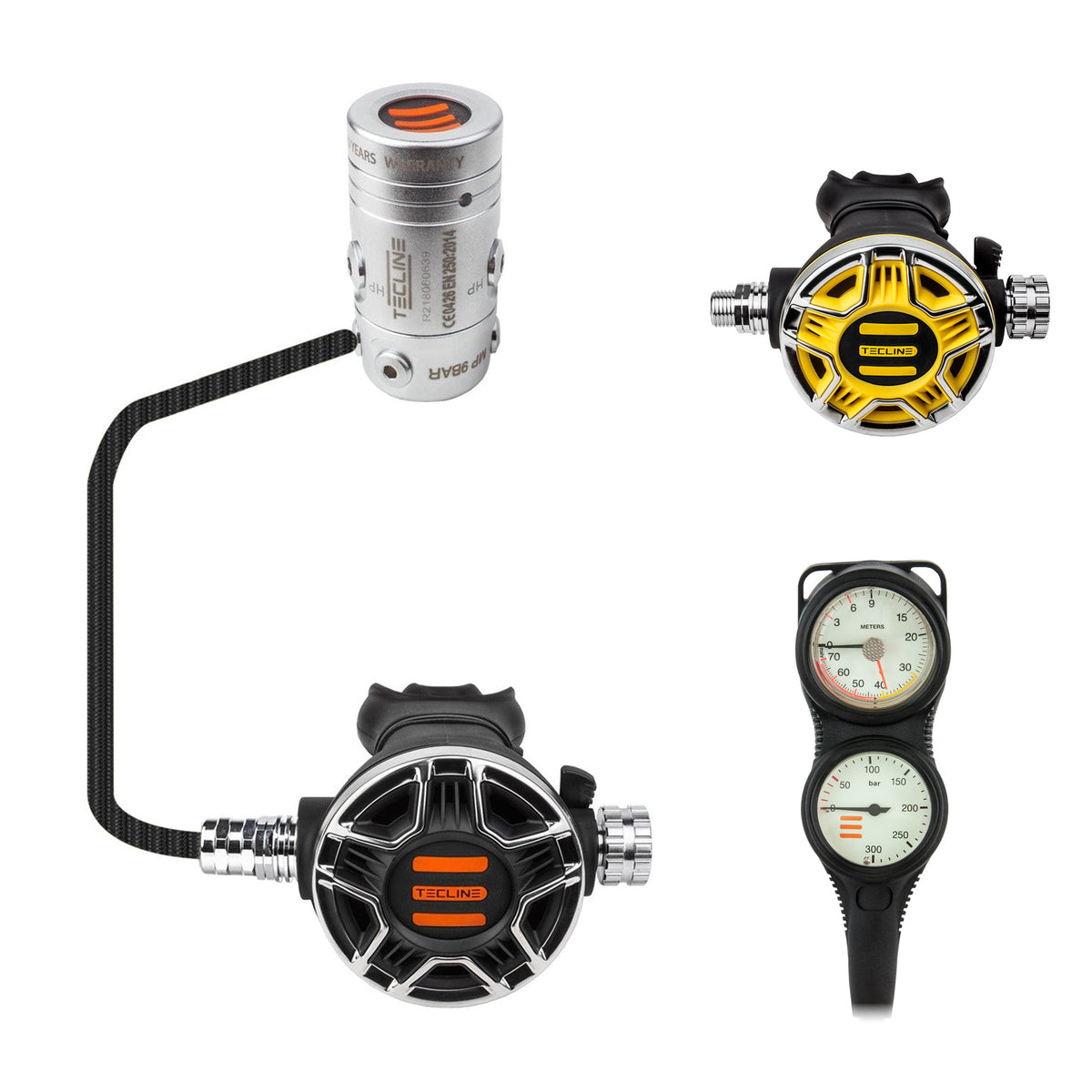 Tecline R2 TEC2 regulator with yellow TEC2 octopus