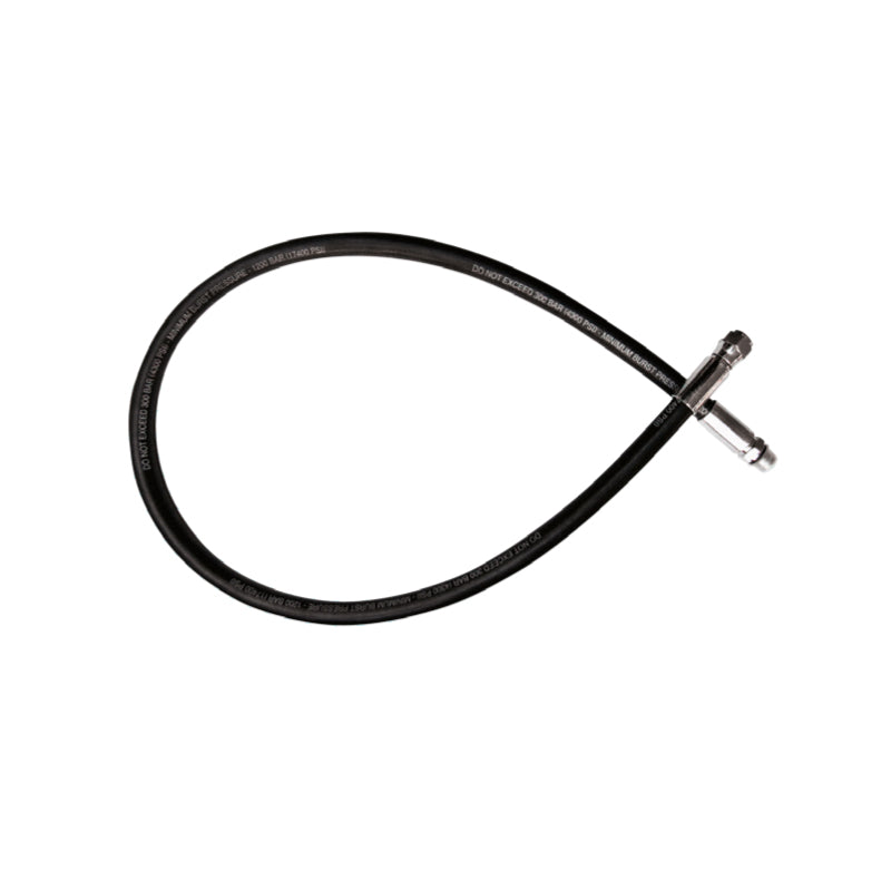 Termo Industria black 800 mm thermoplastic high pressure hose looped to show both fittings
