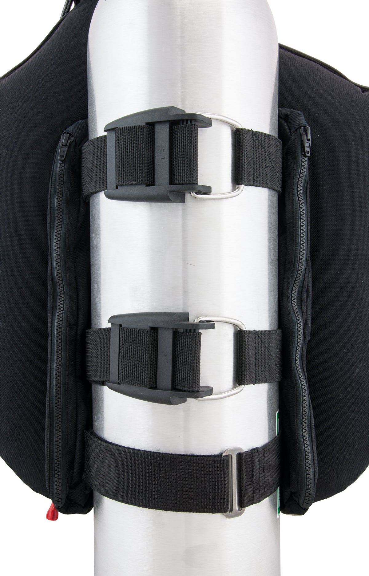 Pair of black Tecline long trim pockets with the extra fastening strap