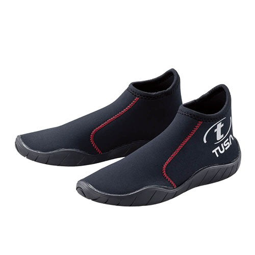 Pair of black Tusa Imprex 3 mm low-cut dive slippers