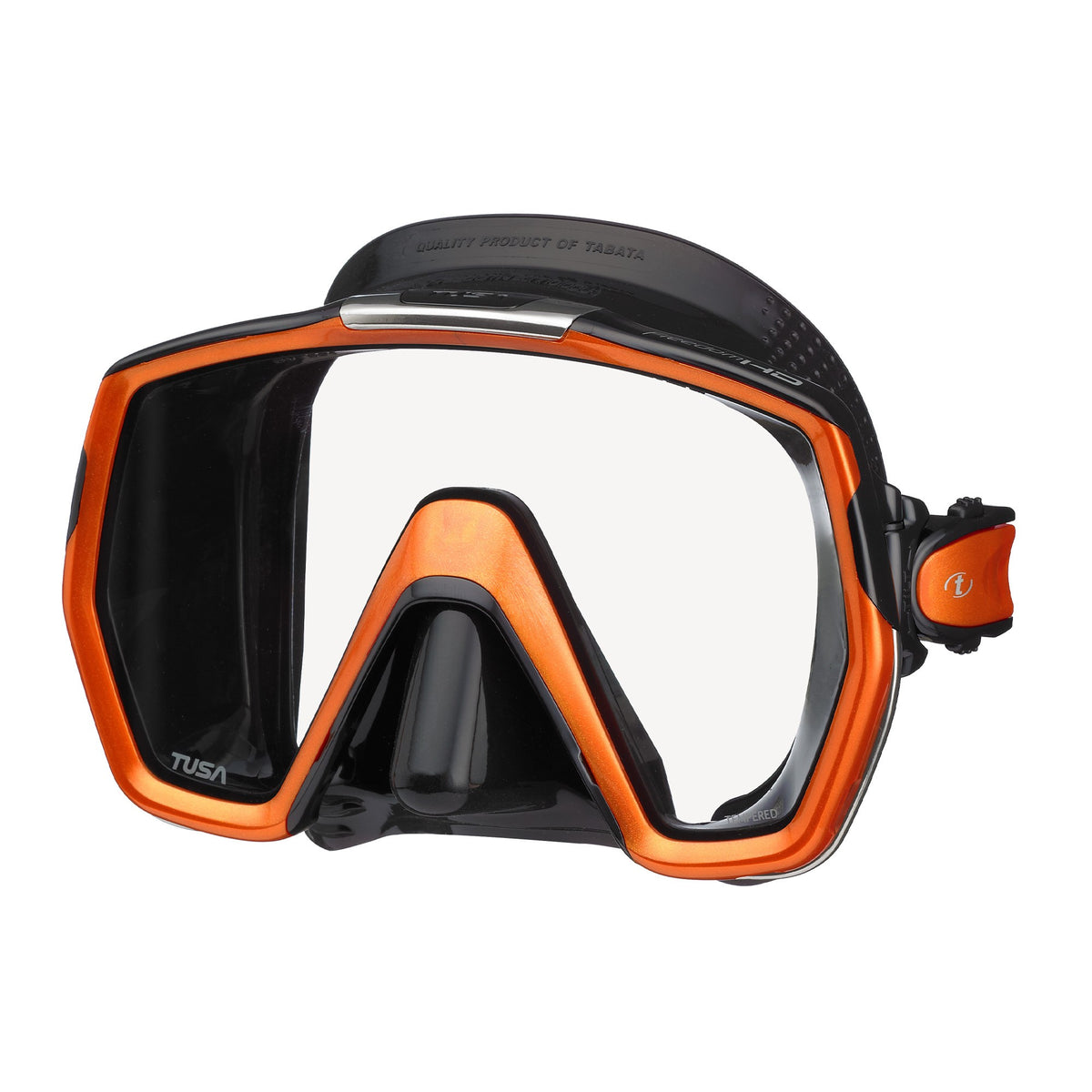 Tusa Freedom HD single lens mask, black silicone with Fishtail Blue frame