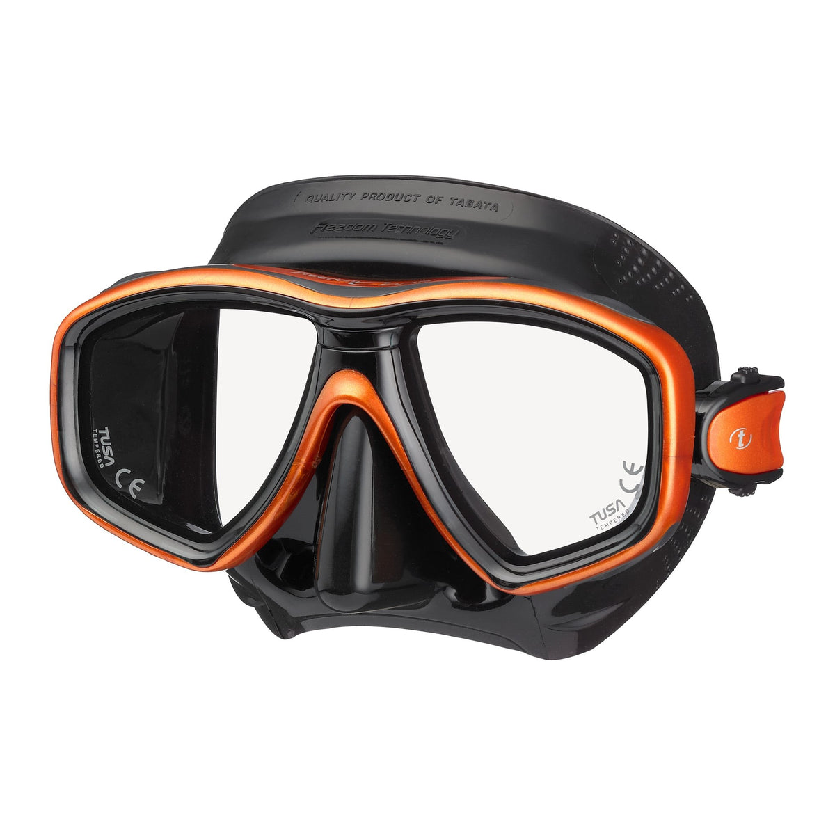 Tusa Freedom Ceos twin lens mask, black silicone with Flash Yellow frame