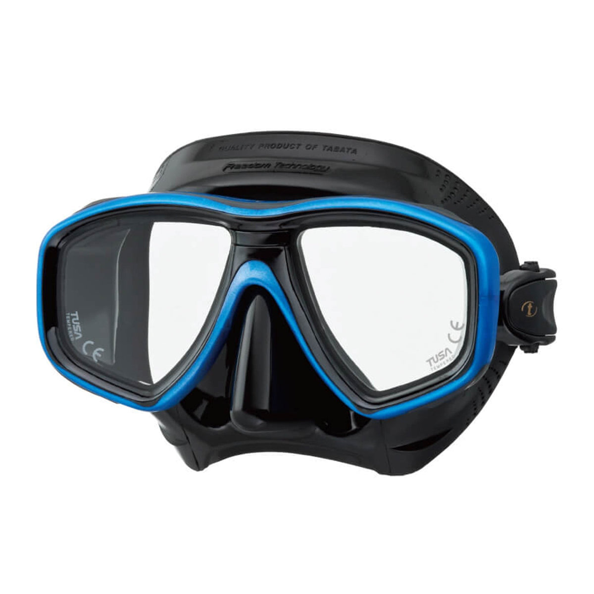 Tusa Freedom Ceos twin lens mask, black silicone with Flash Yellow frame