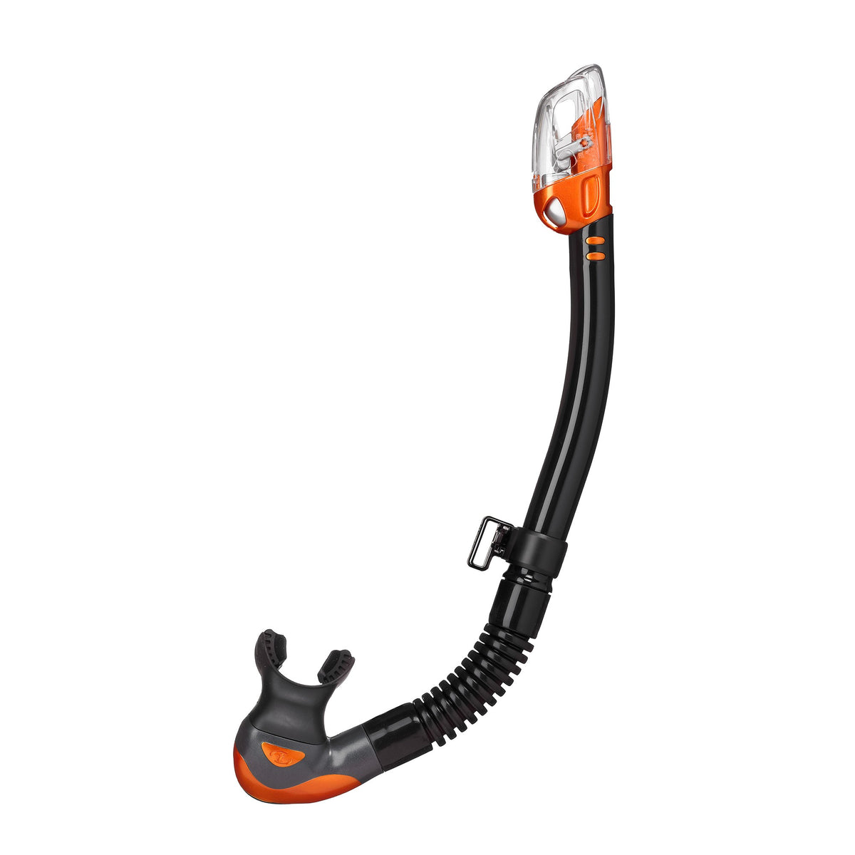 Tusa Hyperdry Elite II dry snorkel, black silicone with Raspberry Pink top