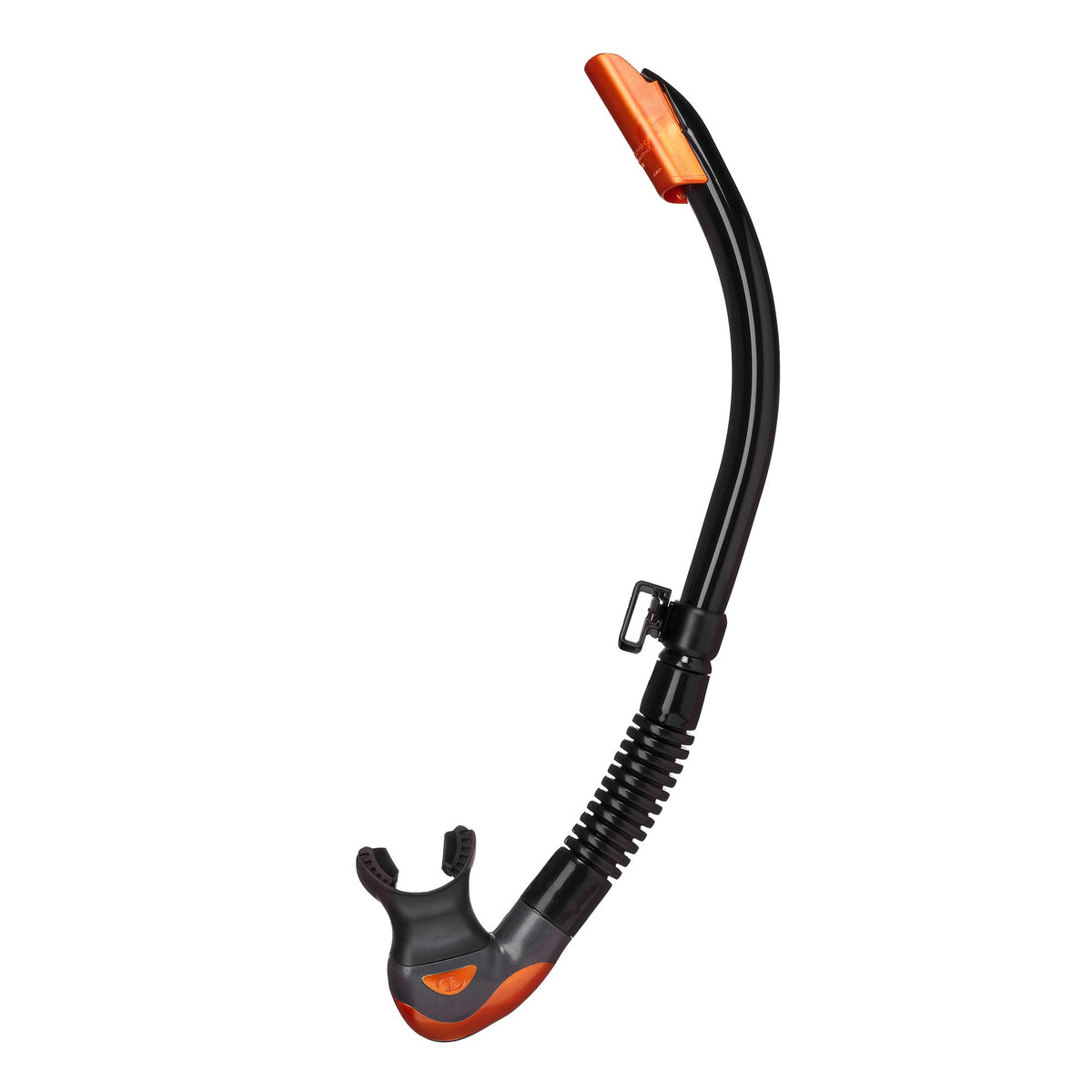 Tusa Platina II Hyperdry snorkel, black silicone with Flash Yellow tube