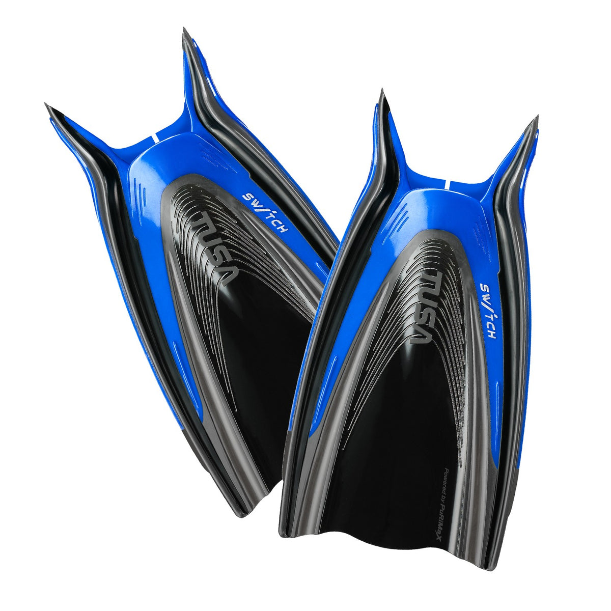 Pair of Tusa Hyflex Switch replacement blades in Fishtail Blue