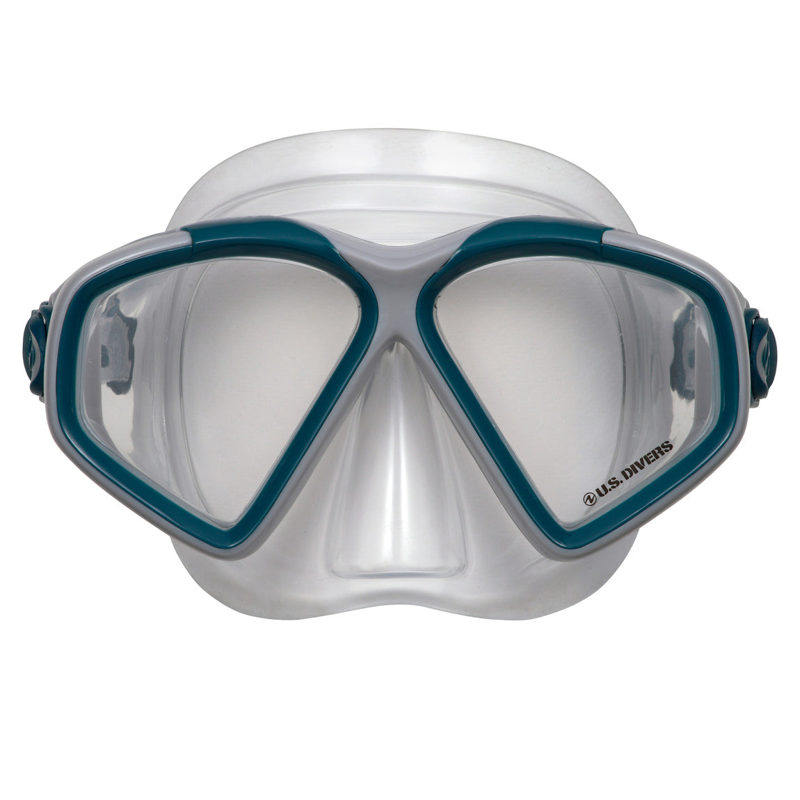 U.S. Divers Cozumel TX II set in grey and navy: two window mask, dry snorkel and open heel fins