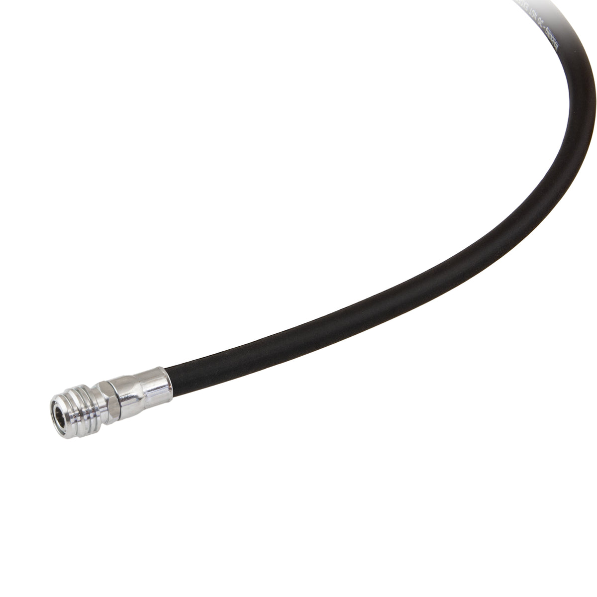 Tecline black rubber inflator hose with quick-disconnect coupling
